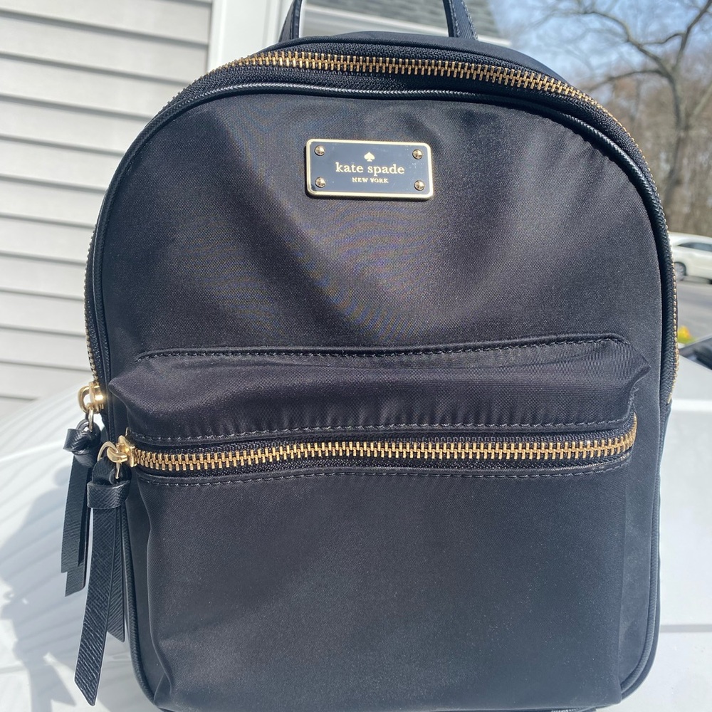 New Kate Spade Black Backpack with Adjustable Straps